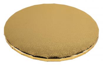 Podkład okrągły pod tort, ciasto (średnica: 30 cm, grubość: 1 cm), MDF złoty - Podkłady Cukiernicze Julita
