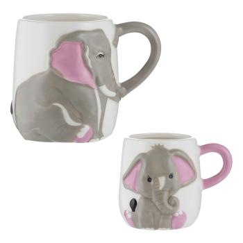 Kubki (2 szt. ) rodzic i dziecko, słonie (0,405 l i 0,195 l ) - Price Kensington
