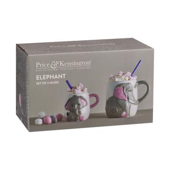 Kubki (2 szt. ) rodzic i dziecko, słonie (0,405 l i 0,195 l ) - Price Kensington
