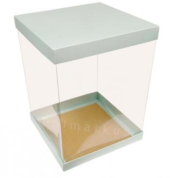 Pudełko eleganckie (30 x 30 x 40 cm ) na tort piętrowy, błękitne - AleDobre.pl