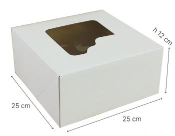 Pudełko do transportu muffinek, ciast i tortów z okienkiem (25 x 25 x 12 cm ) - AleDobre.pl