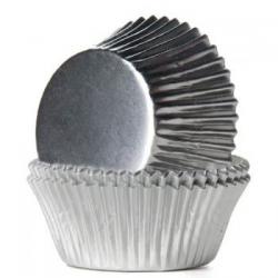 Papilotki do muffinów metaliczne srebrne (24 szt. w opa...