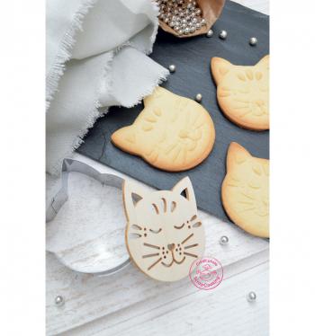Foremka do wykrawania ciasteczek kot z drewnianym szablonem - ScrapCooking