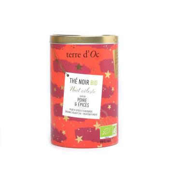 Herbata organiczna czarna korzenno - gruszkowa (100 g) Heavenly Night - Christmas - Terre d'Oc 