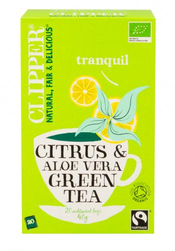 Zielona herbata z aloesem i cytrynowym aromatem (20 torebek - 40 g) - Clipper