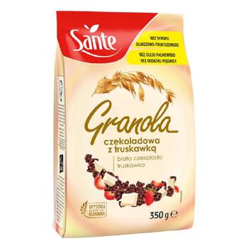 Granola z białą czekoladą i truskawkami 350g - Sante