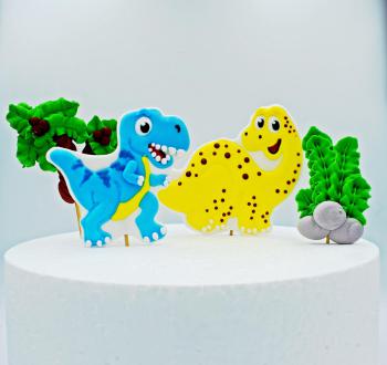 Figurki cukrowe dinozaury, toppery na patyczkach wzór 1 - Slado