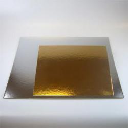Podkłady kwadratowe pod tort 25 x 25 cm, złoto - srebrn...