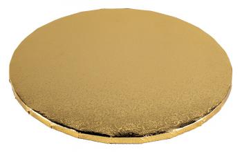 Podkład okrągły pod tort, ciasto (średnica: 40 cm, grubość: 1,7 cm), MDF złoty - Podkłady Cukiernicze Julita