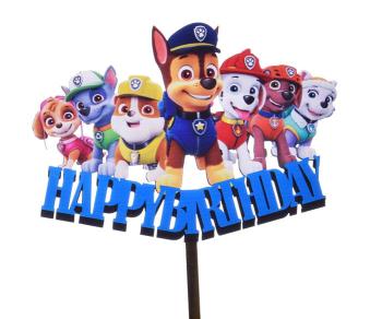 Topper akrylowy Happy Birthday Psi Patrol