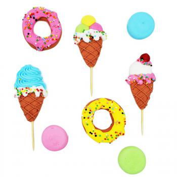 Figurki cukrowe lody, makaroniki i donuty - Slado