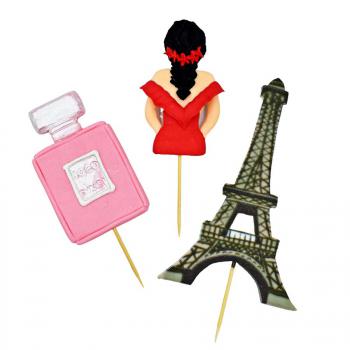 Figurki cukrowe, toppery na patyczkach dziewczyna Mery, Pary i perfumy - Slado - NZ