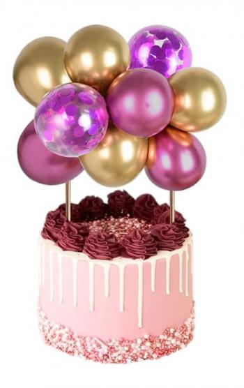 Topper girlanda balonowa na tort zoto-fioletowa - CakeL
