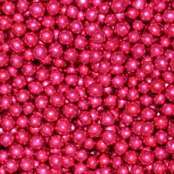 Posypka cukrowa, błyszczące perełki różowe metaliczne 10 mm (50 g) - CL