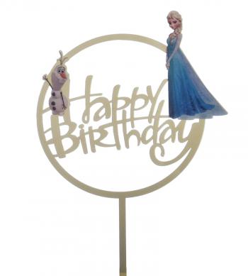 Topper akrylowy Happy Birthday Frozen - CL