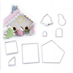 Foremki plastikowe, domek , chatka 3D (8 elementów) - CL