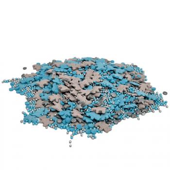Posypka cukrowa, konfetti misiaczki niebieskie (50 g) - Slado
