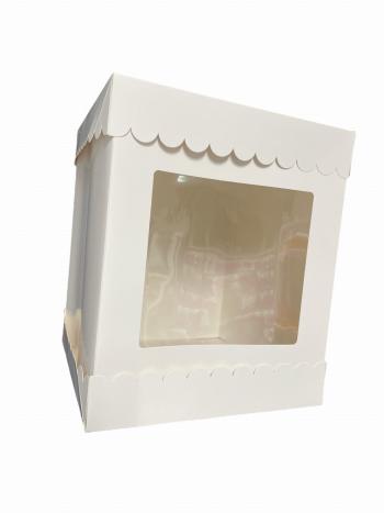 Pudeko do transportu ciast i tortw z okienkiem biae (26 x 26 x 30 cm ) -  Podklady Cukiernicze Julita