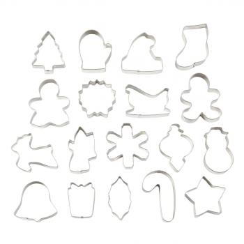 Metalowe foremki do wykrawania ciastek w świątecznych kształtach (18 szt. w komplecie) 2308-5454 - Wilton