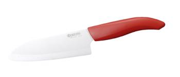 Ceramiczny nóż kuchenny Santoku (długość ostrza: 14 cm) czerwony – Kyocera