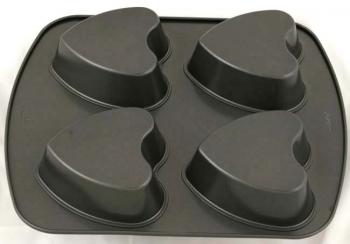 Forma metalowa do ciastek w ksztacie serc (4 gniazda) - 2105-0526 - Wilton