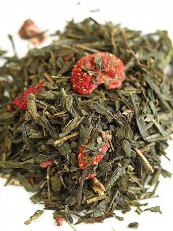 Sencha o smaku truskawkowo-mietankowym - zielona herbata aromatyzowana (100 g) - Manufaktura Smaku