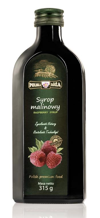 Syrop malinowy o obniżonej zawartości cukru (315 g) - Polska Róża