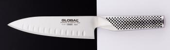 Nóż szefa kuchni żłobiony (długość ostrza: 16 cm) - Global