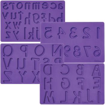 Formy do ozdb z lukru plastycznego (fondantu) w ksztacie liter i cyfr (4 szt. w zestawie) - 409-2547 - Wilton
