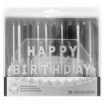 Świeczki urodzinowe na tort, metaliczne (25 szt. w opak...