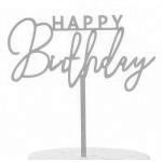 Topper akrylowy napis Happy Birthday (7 cm) zoty - Cake